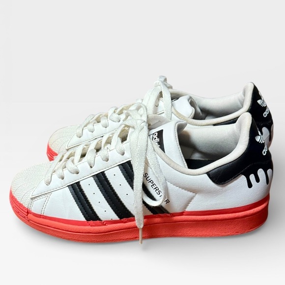 Adidas Superstar Drip Shoes White Black Coral Men's Size 7 Sneakers